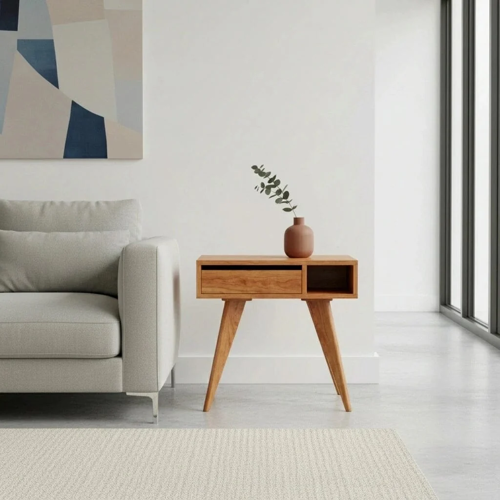 Mid-Century Modern Side Table - Cherry - Image 5