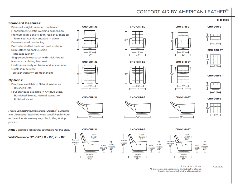 American Leather COMO Comfort Air Chair & Rocking Ottoman - Image 4