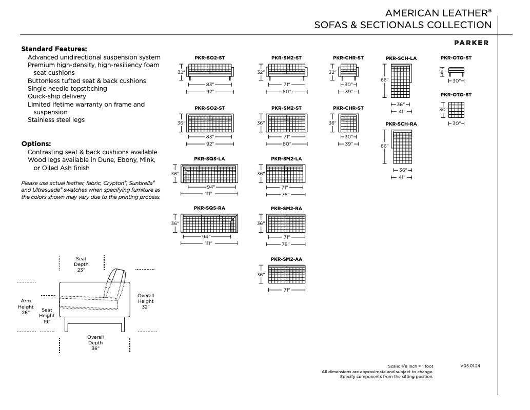 American Leather PARKER Sofa, Mid Sofa, Chair - Image 6