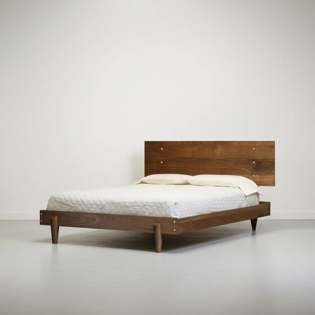 Apollo Platform Bed - Solid Wood Modern Bed Frame Walnut