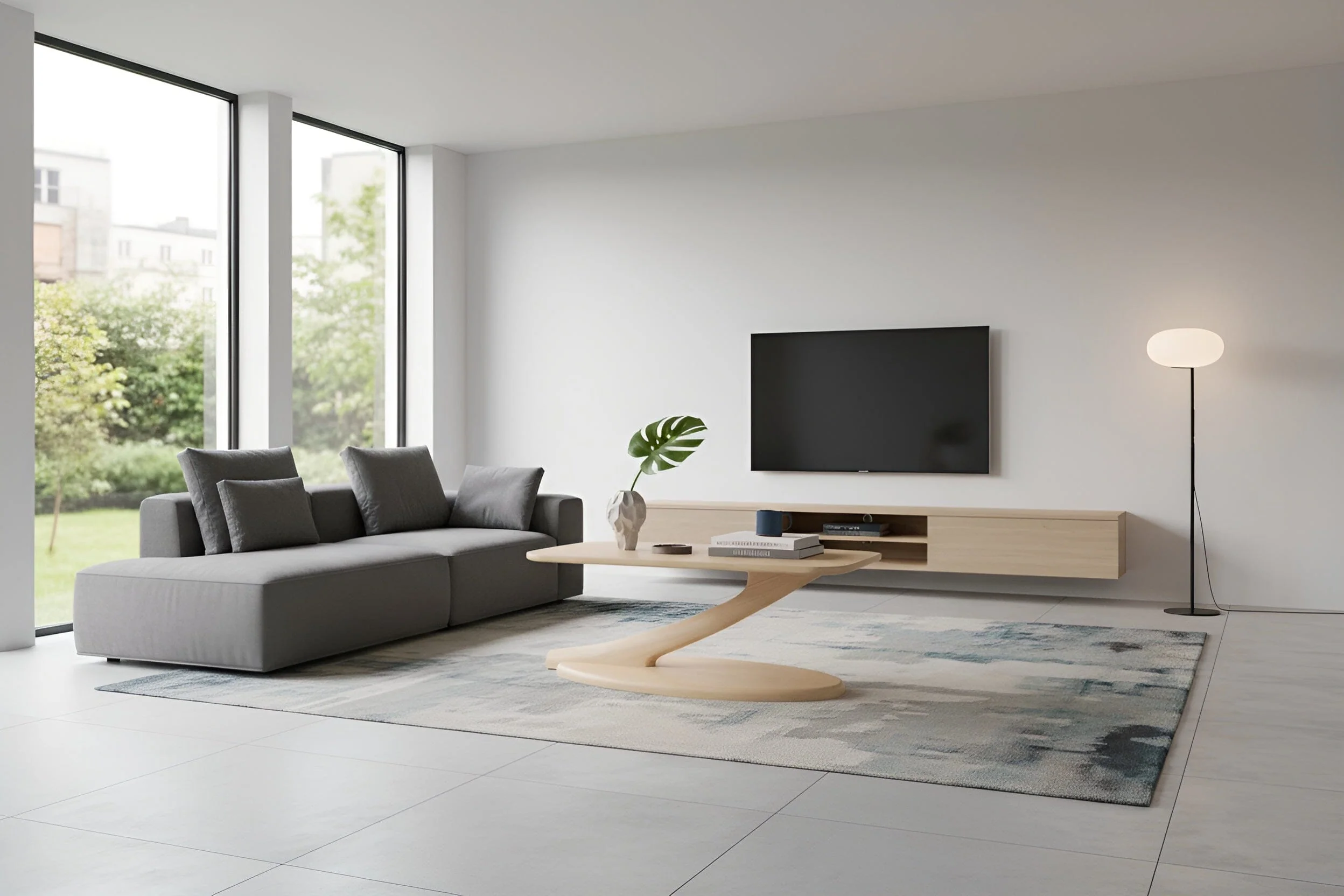 Cantilever Coffee Table Solid Wood - Maple - Image 4