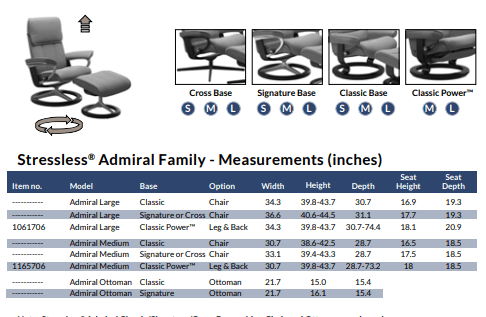 Stressless Admiral Recliner with Ottoman - Image 5