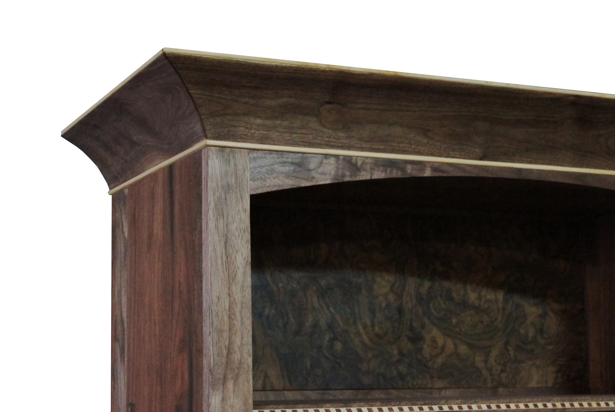 Custom Walnut Burl Bookcase - Image 5