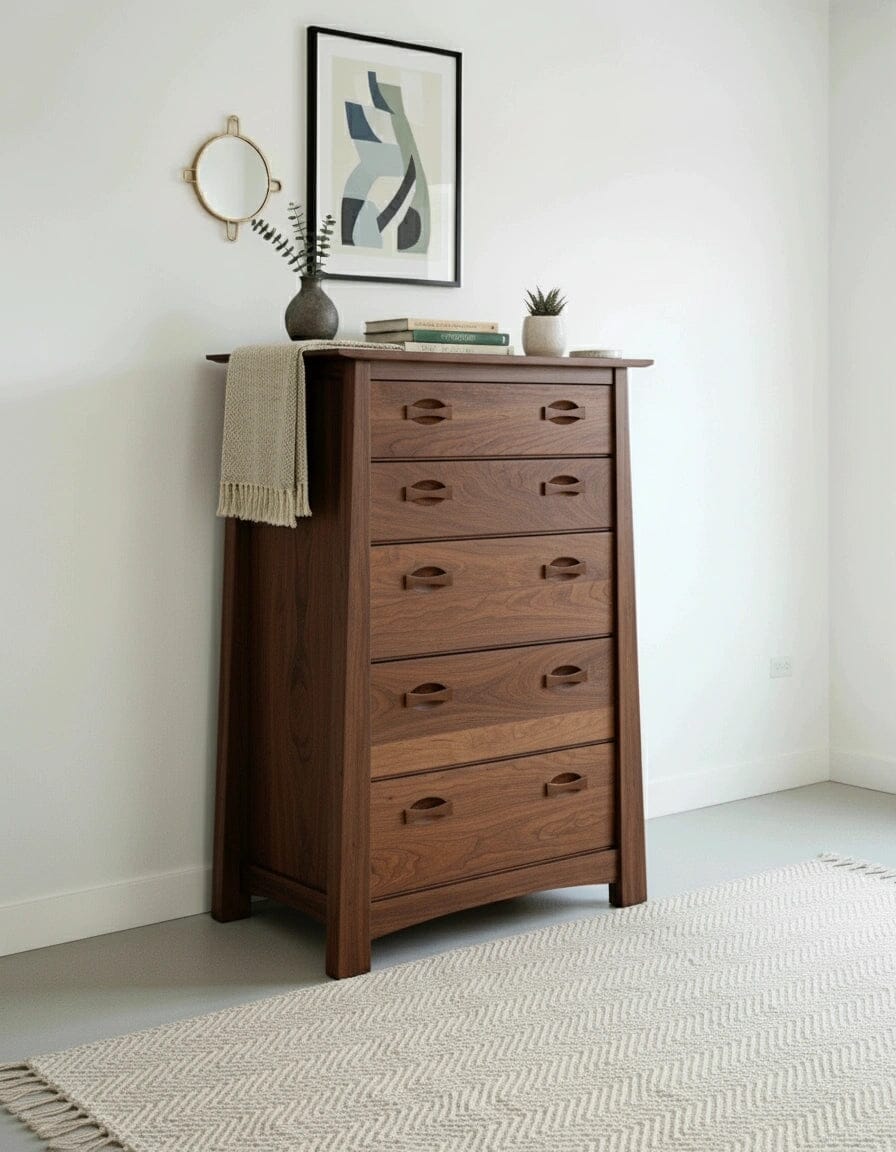 Enso 5-Drawer Upright Dresser - Handmade Solid Wood Chest | Walnut - Image 4