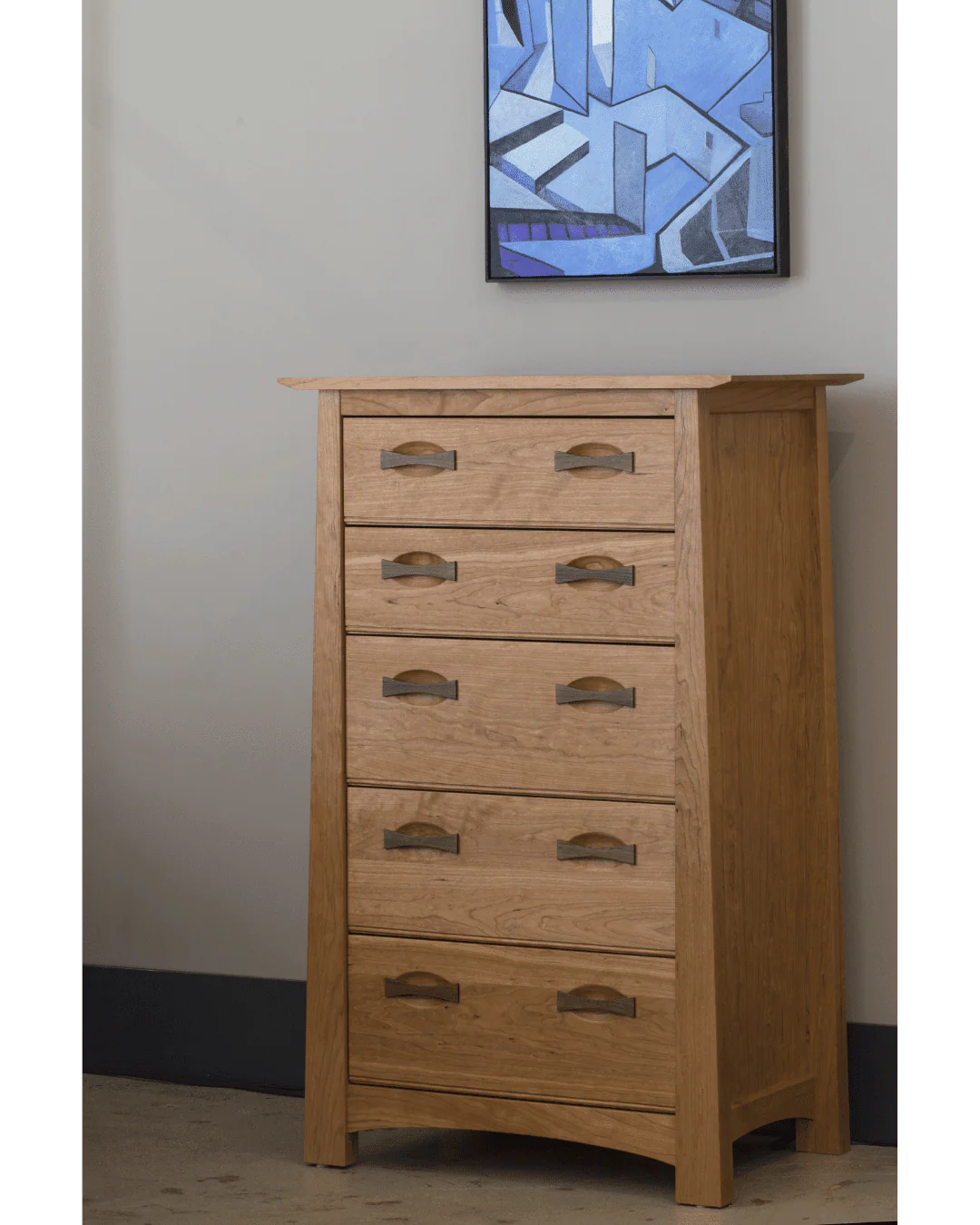 Enso 5-Drawer Upright Dresser - Handmade Solid Wood Chest | Cherry - Image 4