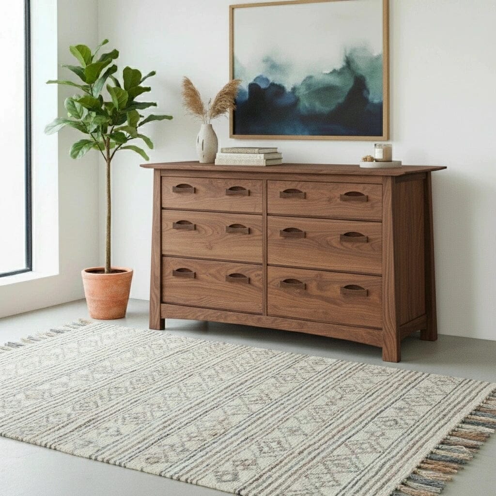 Enso 6/8-Drawer Dresser - Handmade Solid Wood Bedroom Chest | TY Fine Furniture Columbus- Walnut - Image 3