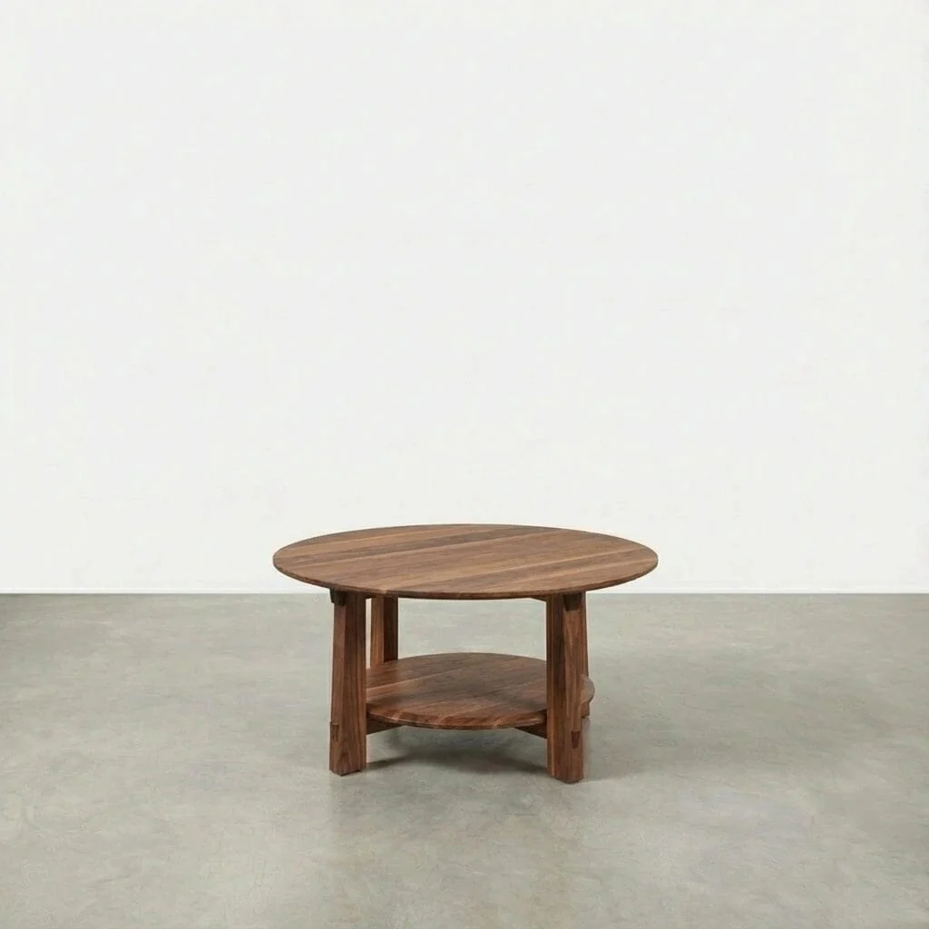 Enso Round Coffee Table in Walnut - Solid Wood | Columbus OH - Image 3