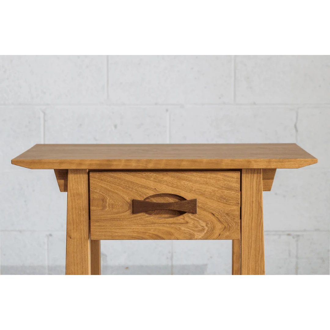 Enso Side Table With Drawer Solid Wood Handmade Organic- Cherry - Image 7