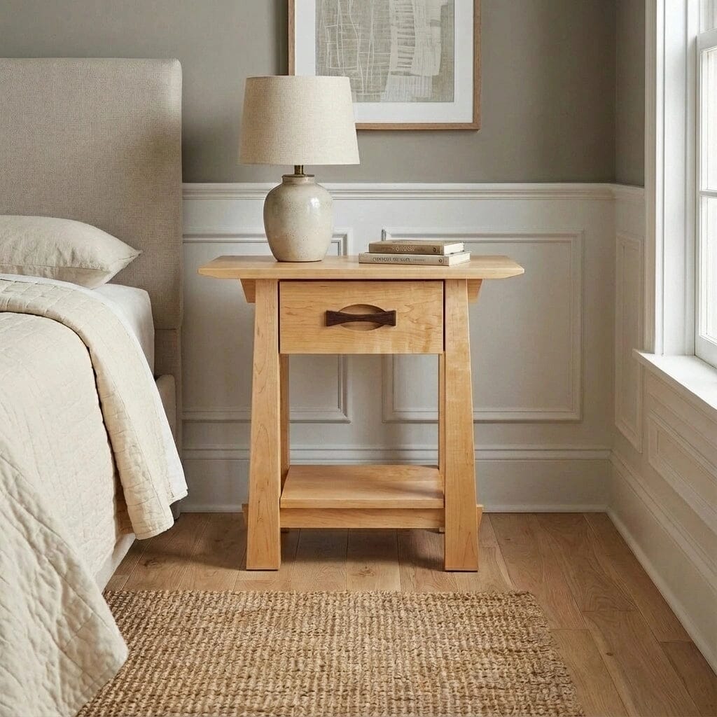 Enso Side Table with Drawer in Maple - Solid Wood | Columbus - Image 2
