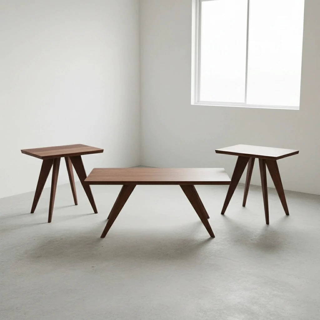 Essentials Solid Wood Side Table Walnut - Image 3