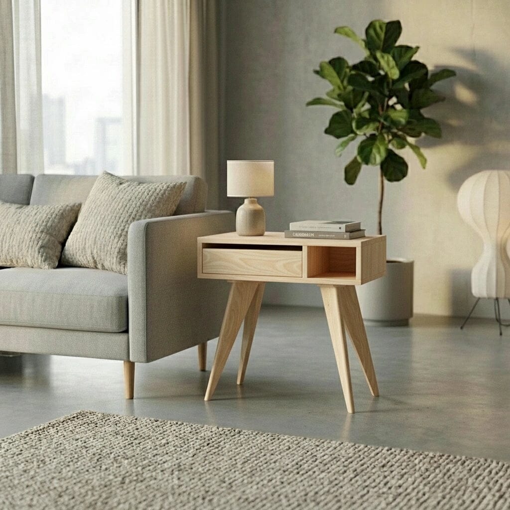 Mid-Century Modern Side Table - Maple - Image 2