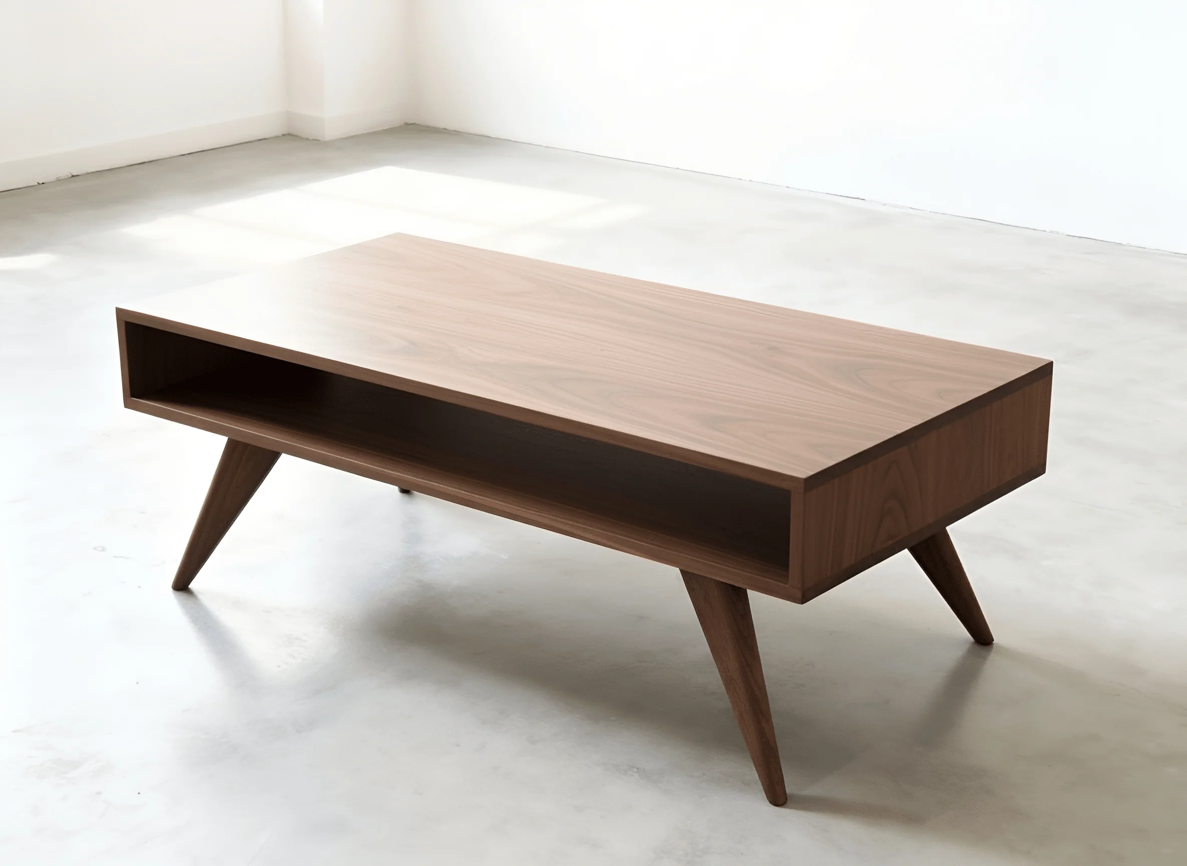 Modern Coffee Table in Walnut - Solid Wood | Columbus OH - Image 4