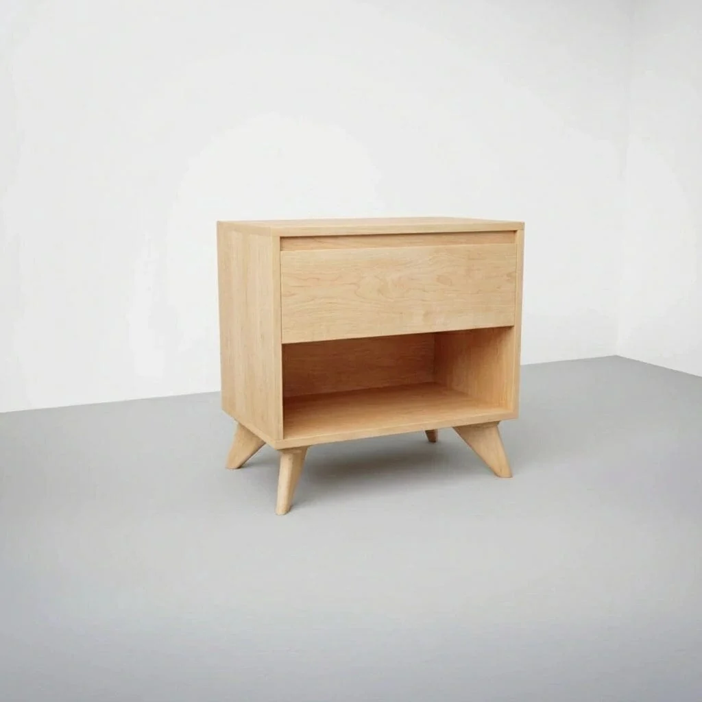 Modern Cube Side Table in Maple - Solid Wood | Columbus OH
