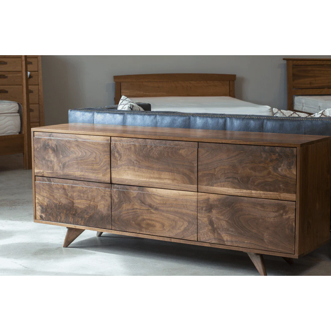 Modern Mid-Century Dresser in Walnut - Solid Wood | 6 Drawer - Image 4
