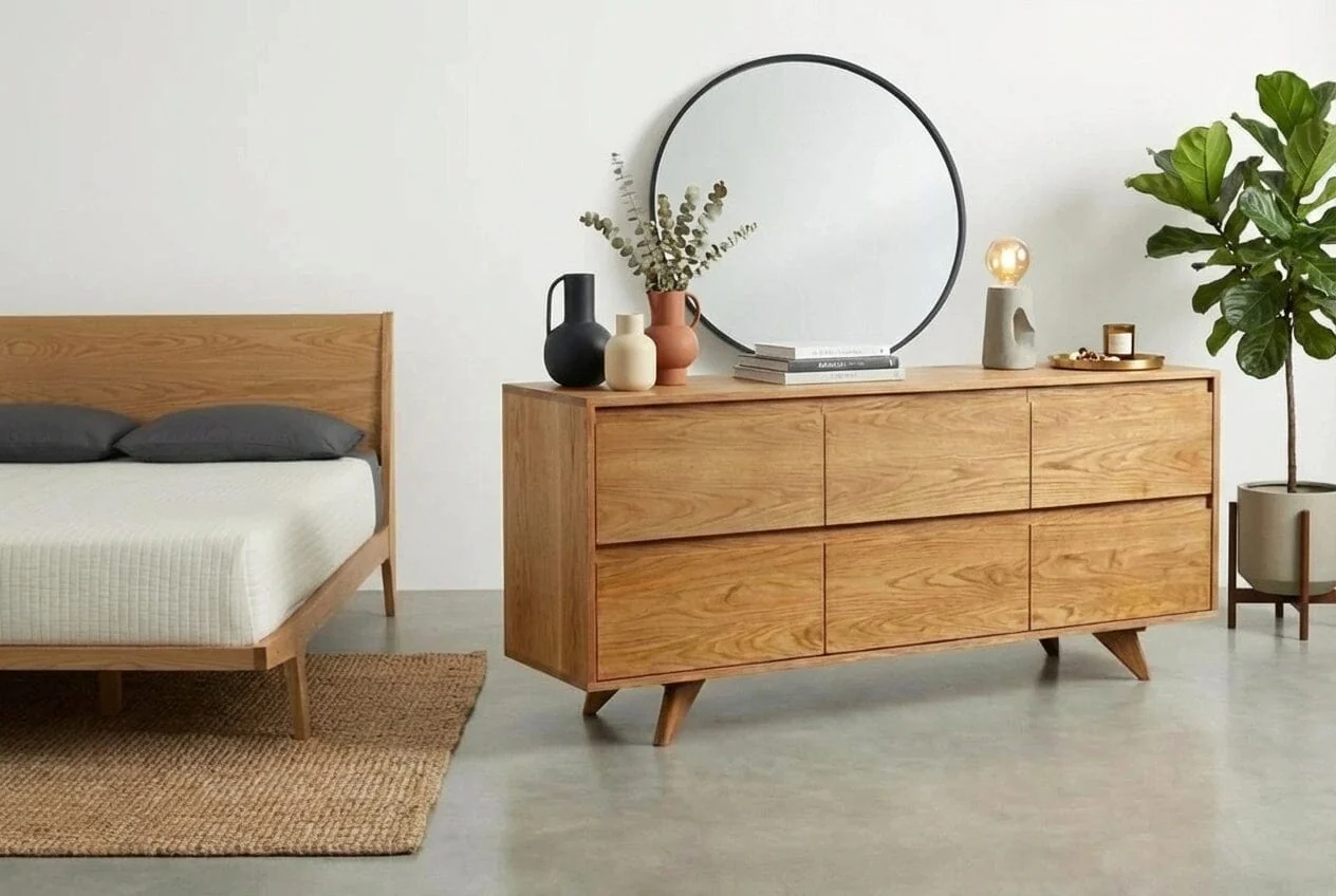 Modern Mid-Century Dresser in White Oak - Solid Wood | 6 Drawer - Image 2
