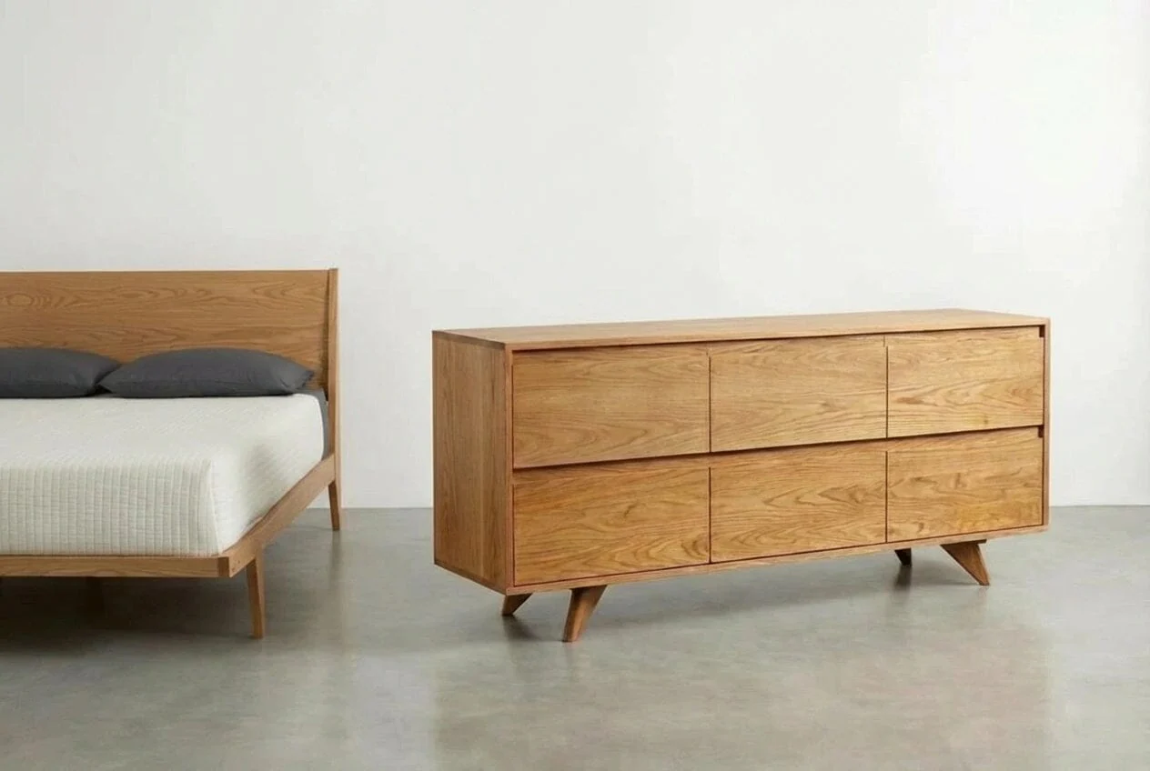 Modern Mid-Century Dresser in White Oak - Solid Wood | 6 Drawer - Image 3