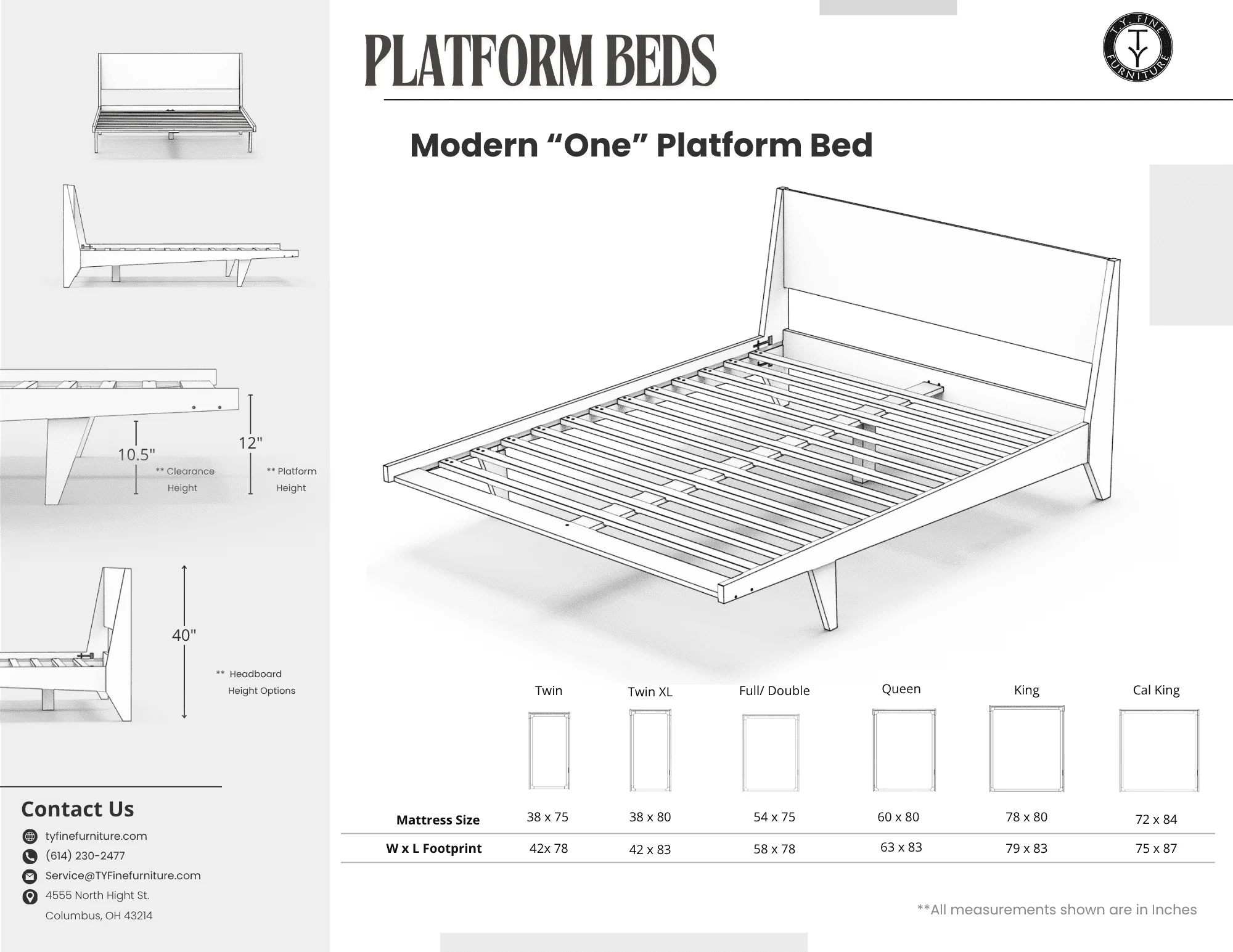 Modern "ONE" Platform Bed -Solid Wood  Hard Maple - Image 6
