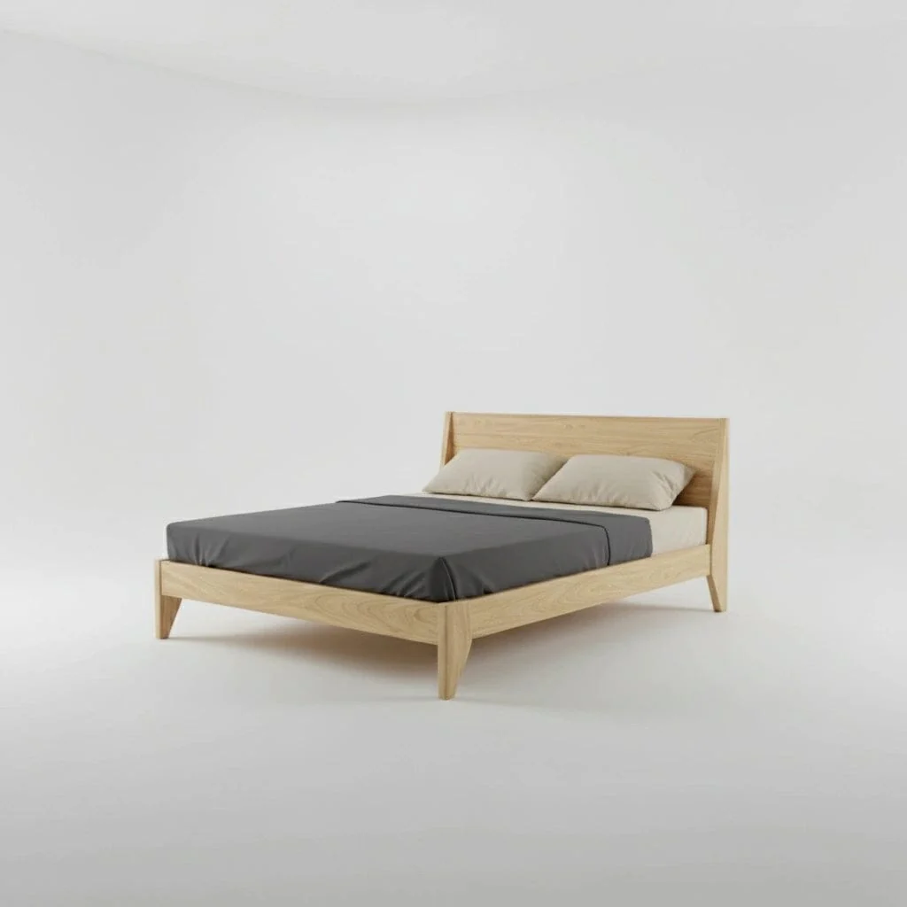Modern TWO Platform Bed in Maple - Solid Wood | Columbus OH