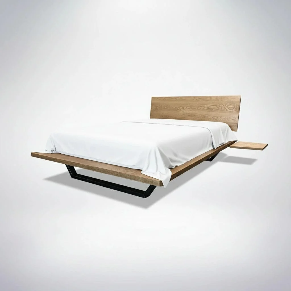 Nelson Solid Wood Platform Bed Frame | American White Oak - Image 4