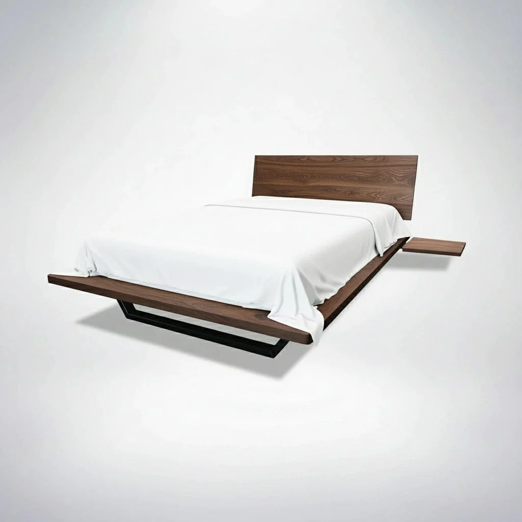 Nelson Solid Wood Platform Bed Frame | Premium Dark Hardwood | Walnut - Image 5