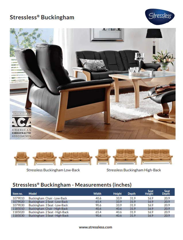 Stressless Buckingham Sofa, Loveseat, Chair - Image 5