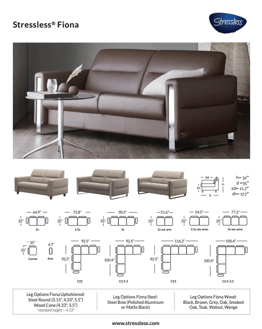 Stressless Fiona 3 Seater, 2.5 Seater, 2 Seater, 1 Seater - Image 4