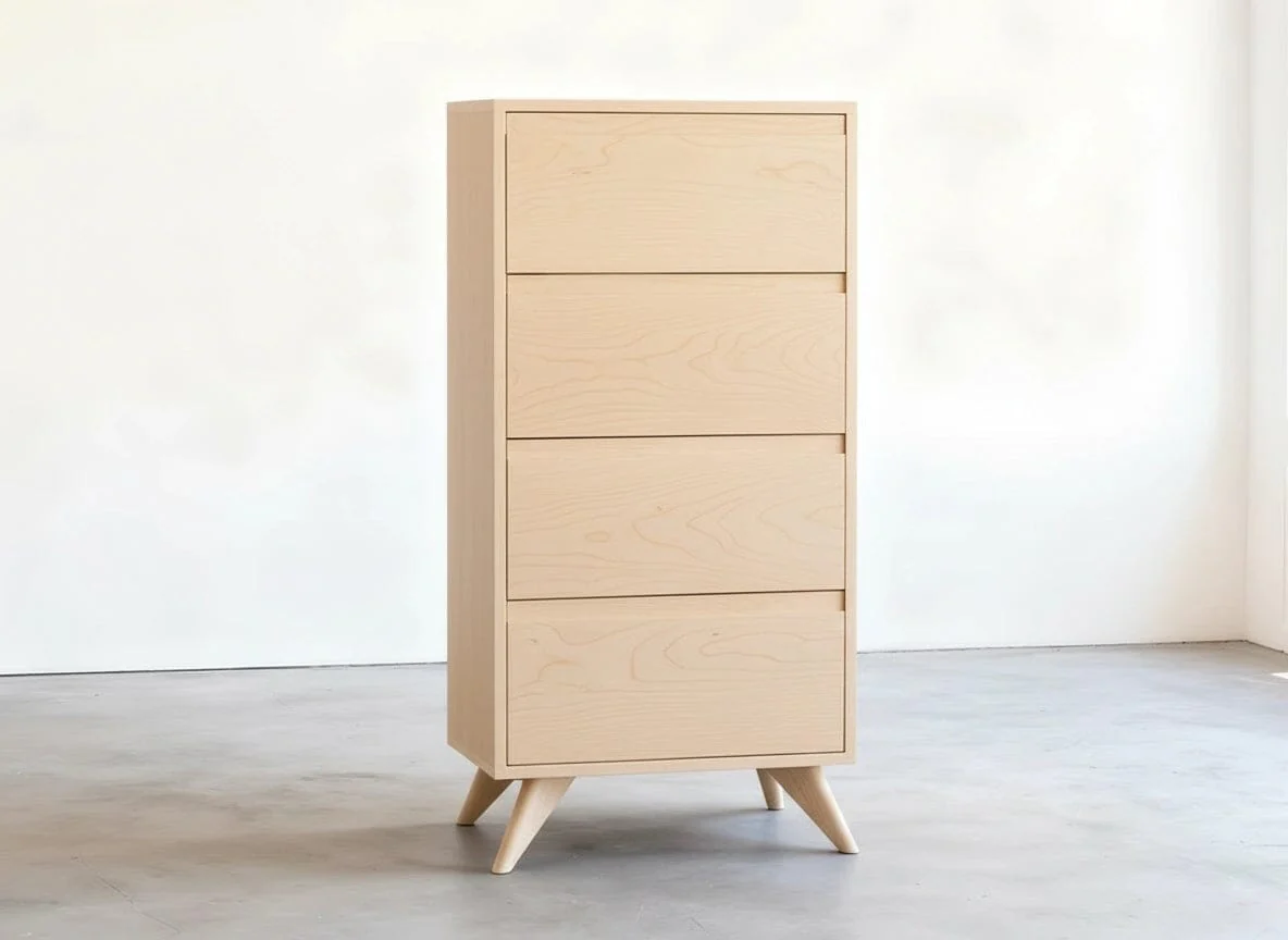 Tall Modern Dresser in Maple - Solid Wood | Columbus OH