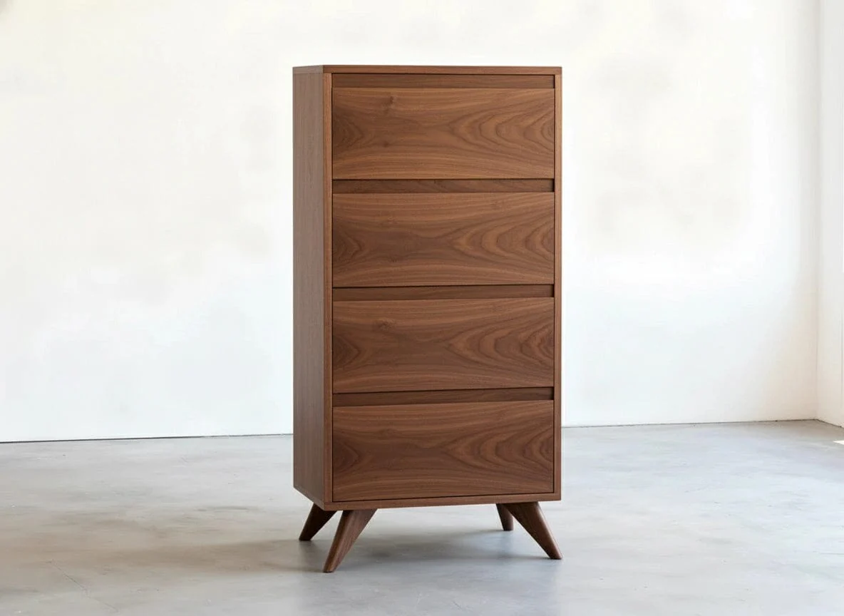 Tall Modern Dresser in Walnut - Solid Wood | Columbus OH