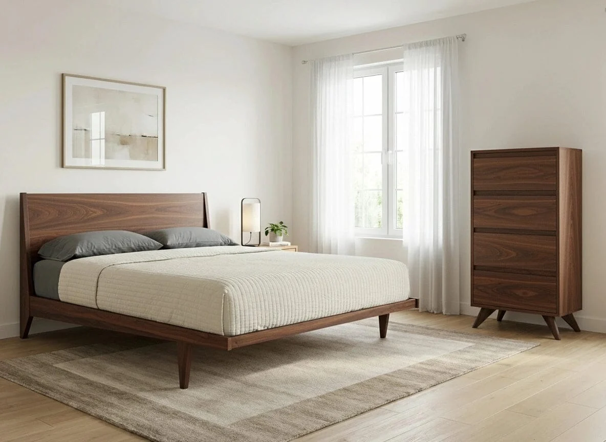 Tall Modern Dresser in Walnut - Solid Wood | Columbus OH - Image 2