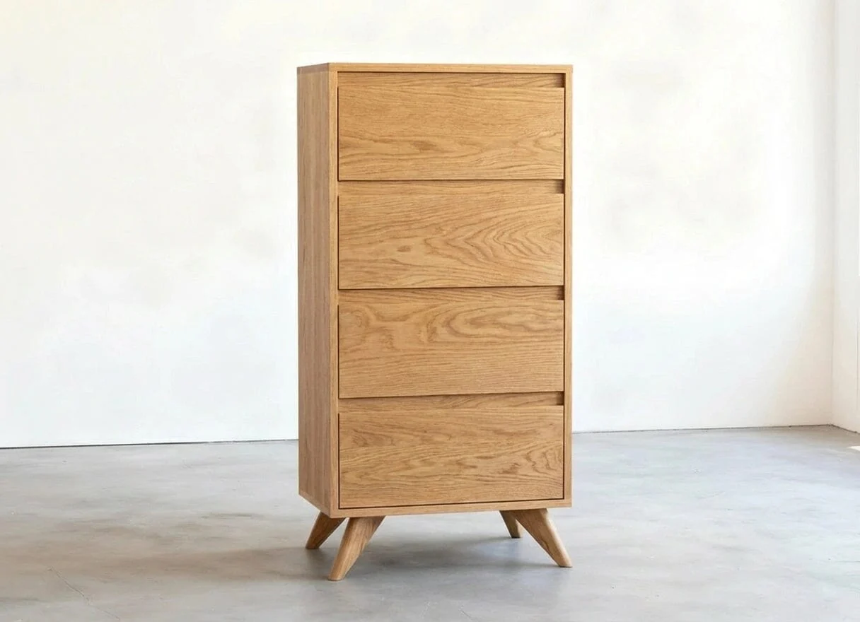 Tall Modern Dresser in White Oak - Solid Wood | Columbus OH